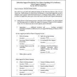 2023-2024 Education Support Provided for Non-Chinese Speaking (NCS) Student(s) - School Support Summary (English Version)